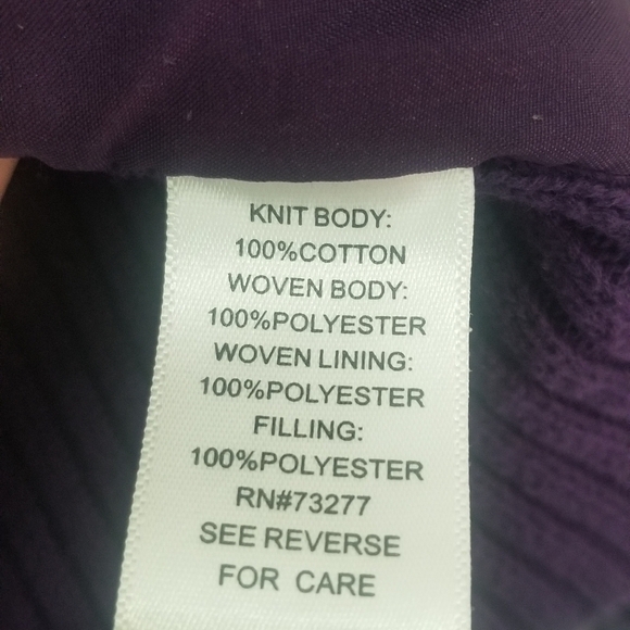 Croft & Barrow Full Zip 2 Tone Purple Sweater Jacket. Size Petite Large. - Picture 6 of 8